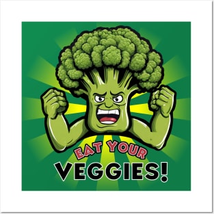 Eat Your Veggies Funny Broccoli Posters and Art